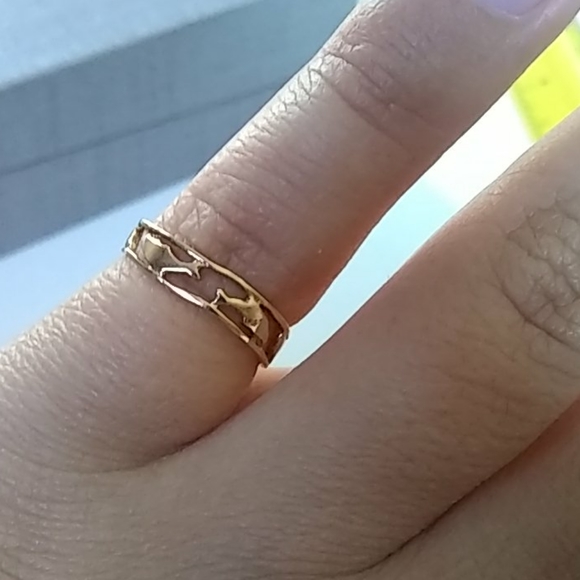 Dolphin 10k yellow gold toe ring - Picture 6 of 6